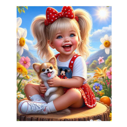 DIY Diamond Painting New 2024 Cross stitch Girl and Dog Mosaic Rhinestone Embroidery Kit Home Wall Decor Gift