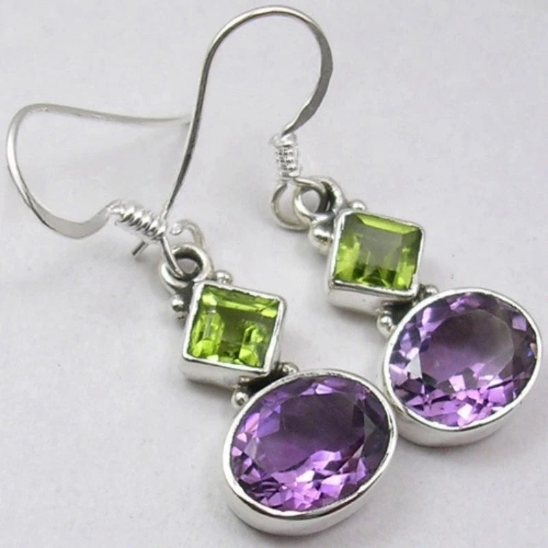 Traditional Earrings, Ethnic Tribal Earrings, Glass Stones, Carved Long Earrings, Heart Shape Earrings,