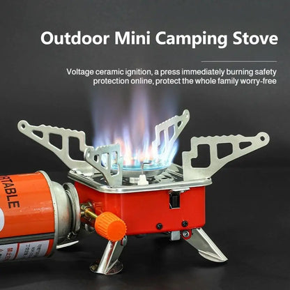 1pcs Camping Gas Stove Portable Folding Outdoor Backpacking Stove Tourist Equipment For Cooking Hiking Picnic
