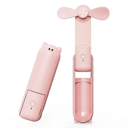 Portable Mini Fan USB Rechargeable Foldable Handheld Fan With Lanyard 3-speed Adjustable Hanging Neck Fans for Outdoor Travel