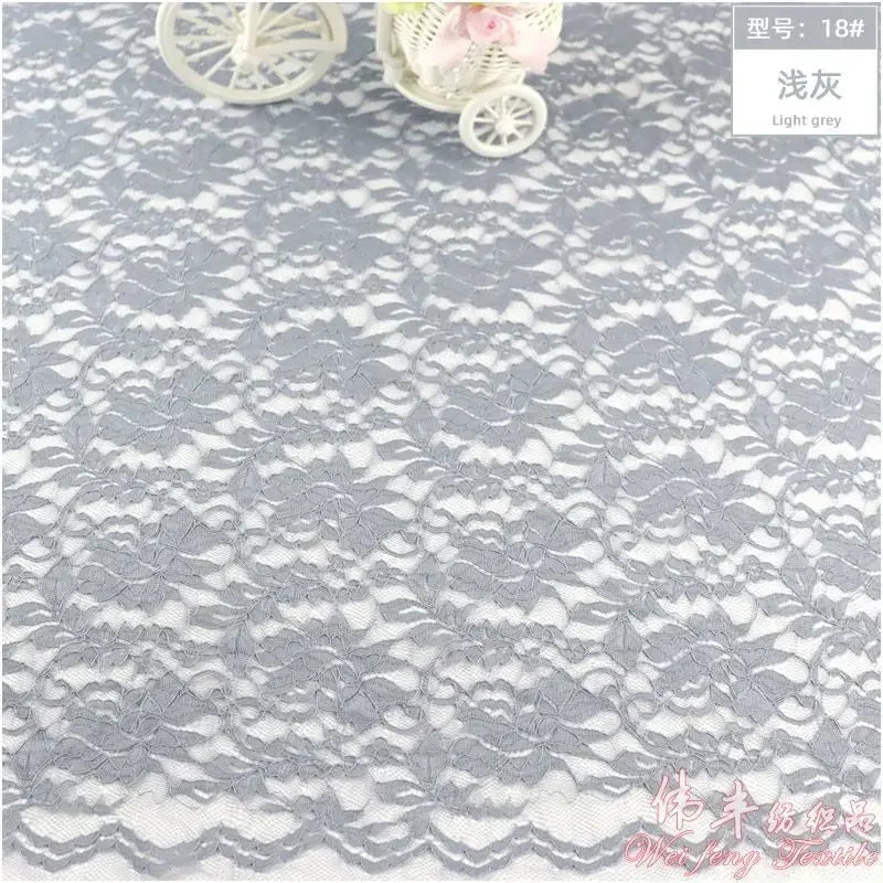 Lace Fabric Elastic By The Meter for Needlework Curtains Dresses Skirts Clothes DIY Sewing Comfortable Soft Cloth Red White Blue