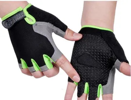 Anti Slip Shock Breathable Half Finger Gloves Breathable Cycling Gloves Fitness Gym Bodybuilding Crossfit Exercise Sports Gloves