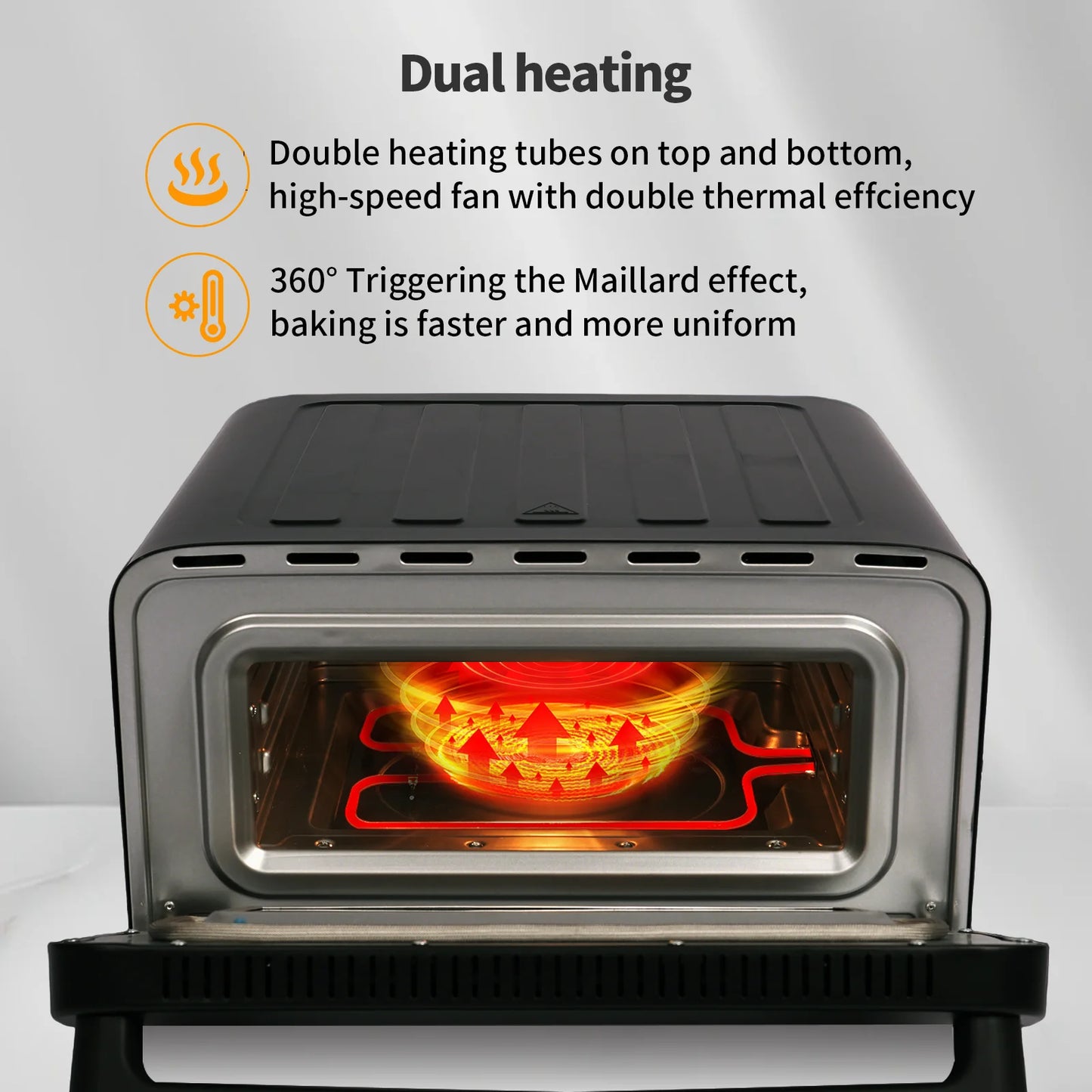 12-Inch Electric Pizza Oven - Touch Control, Up to 430°C, Includes Pizza Stone & Peel, Ready in 2.5 Minutes After Preheating