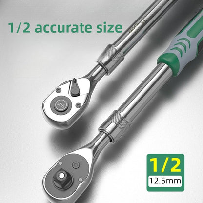 1\2 Retractable Ratchet Wrench Mechanic Automobile Spanner Tool Portable Multi-functional 90 Teeth Repair Wrench Workshop Tools