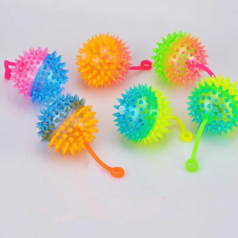 Event LED Light Up Flashing Massage Bouncing Glowing Spiky Ball Gift Glow Party Supplies