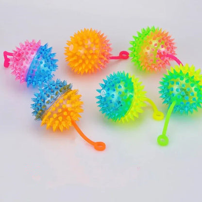 Event LED Light Up Flashing Massage Bouncing Glowing Spiky Ball Gift Glow Party Supplies