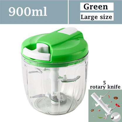 520ml/900ml Manual Food Processor Vegetable Chopper Hand Pull Mincer Blender Mixer For Garlic Fruits Nuts Onions Peppers Chopper