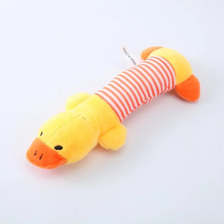 Cute Pet Dog Cat Plush Squeak Sound Dog Toys Funny Fleece Durability Chew Molar Toy Fit for All Pets Elephant Duck Pig