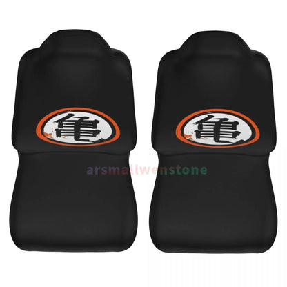 DBZ Kanji Car Seat Cover 2PCS Front Car Seat Cover Seat Anti Fouling Protective Cover Cute Car Accessories