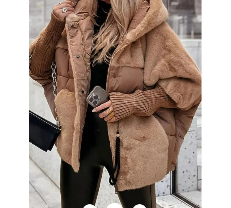Elegant Jacket for Women Streetwear 2025 Autumn and Winter New Fashion Casual Zipper Loose Jacket Hooded Long Sleeve Coats