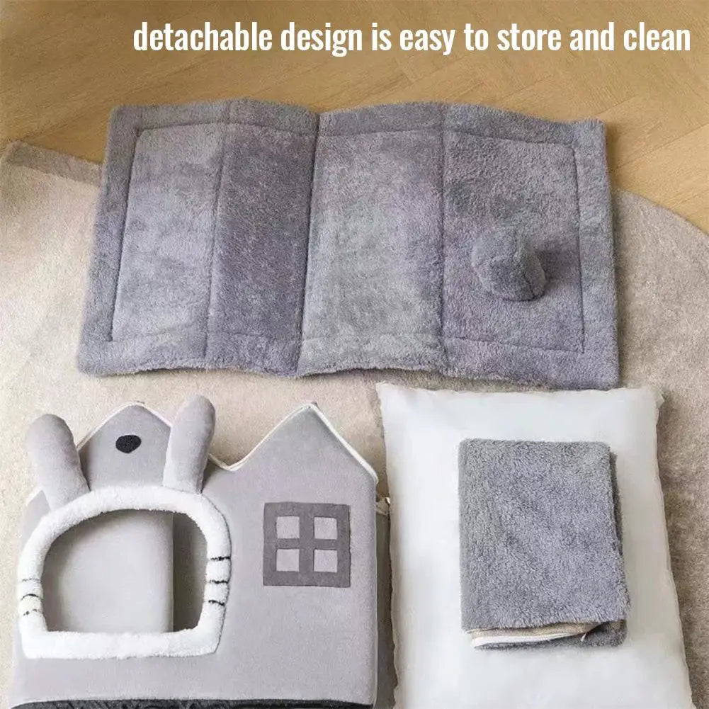 Foldable Dog House Kennel Bed Mat For Small Medium Dogs Cats Winter Warm Cat Bed Nest Pet Products Basket Pets Puppy Cave Sofa