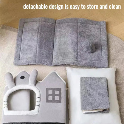 Foldable Dog House Kennel Bed Mat For Small Medium Dogs Cats Winter Warm Cat Bed Nest Pet Products Basket Pets Puppy Cave Sofa