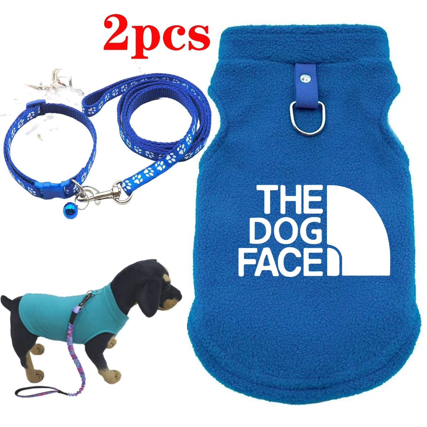 2pcs Pet Leash with Clothing Winter Warm Dog Sweater for Small Dogs Dog Clothes Puppy Coat Jacket Teddy Clothes Dog Supplies