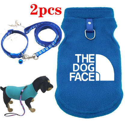 2pcs Pet Leash with Clothing Winter Warm Dog Sweater for Small Dogs Dog Clothes Puppy Coat Jacket Teddy Clothes Dog Supplies