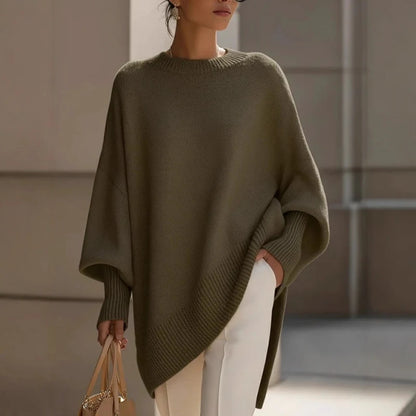 LEOSOXS 2025 Autumn/winter Cashmere Casual Round Neck Pullover Knitted Sweater for Women Loose and Lazy Style Solid Color Tops