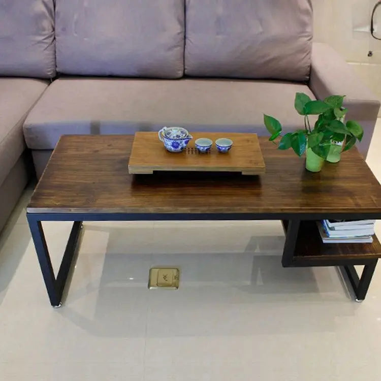 Leisure Wrought Iron Coffee Table Industrial-Style Side Table for Home Use