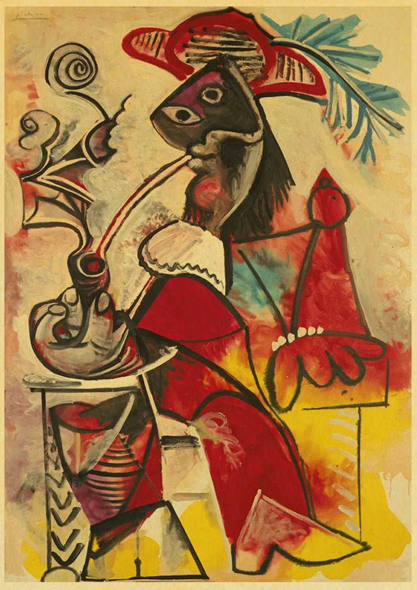 Abstract Painting Pablo Picasso Exhibition Kraft Paper Poster Art Prints Museum Modern Gallery Wall Picture Home Room Decor Gift