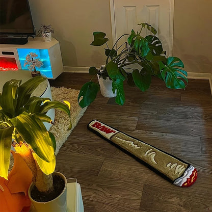 VIKAMA Modern Cigarette Shaped Floor Mat Living Room Bedroom Resting Area Soft and Machine Washable Home Decoration