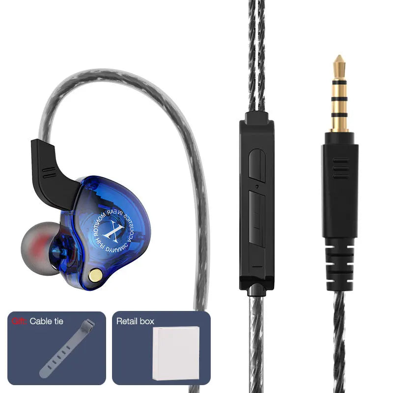 EARDECO Transparent Mobile Wired Headphones Bass for Phone Earphone In Ear Headphone Headset with Mic Earbuds Noise Cancelling