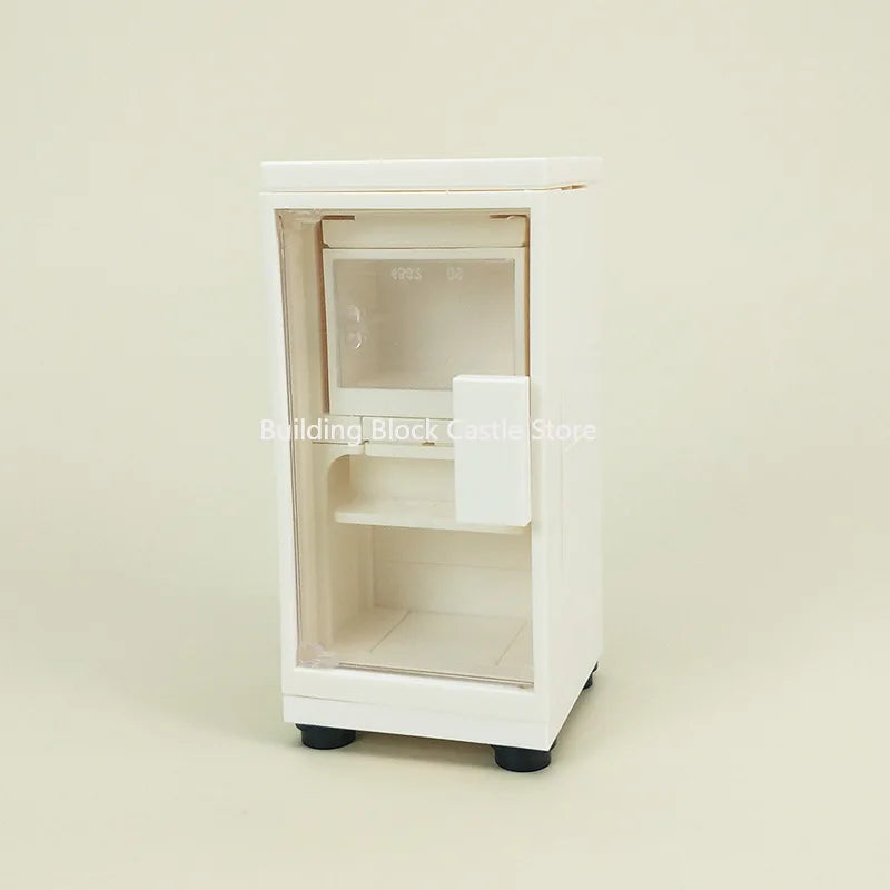 MOC Modern Home Sofa, TV Cabinet, Furniture, Refrigerator Small Particle Building Block Scene Construction Toy Model