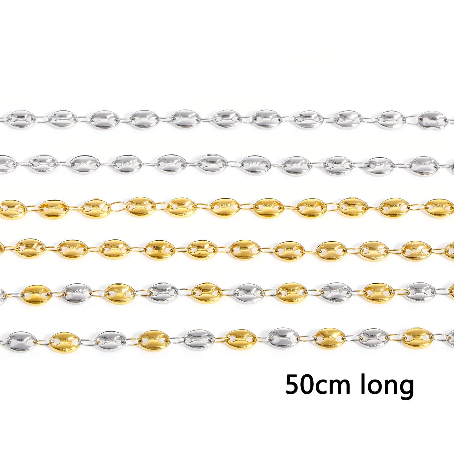 304 Stainless Steel Religious Pig Nose Chain Prayer Beads Rosary Necklace Cross Virgin Mary For Men Women 50cm(19 5/8") long