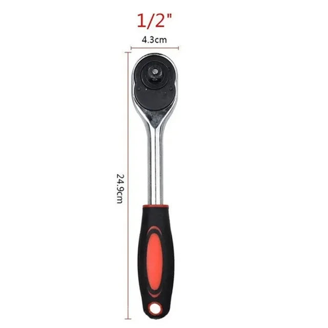 1/4 3/8 Inch Ratchet Wrench 24 Tooth Drive Ratchet Socket Wrench Repair Tool Multi-funtion DIY Ratchet Handle Wrench Hand Tools