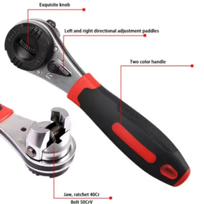 Ratchet Wrench Adjustable Ratchet Wrench 6-22mm Wrench Repair Quick Release Combination Wrench Replacement Accessories