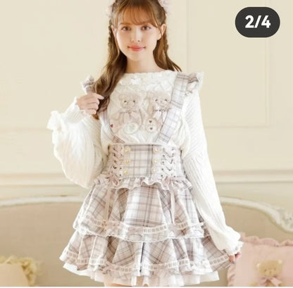 Japanese Classic Cute Bear Knitted Sweater Women's Lolita Girls Long-sleeved Sweater Pullover Autumn and Winter New Liz Sweaters