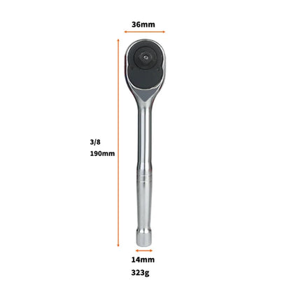 Ratchet Wrench, 1/4'' 3/8'' 1/2'' Drive 24-Tooth Reversible Socket Ratchet With Quick Release, Chrome Alloy , Fully Polished