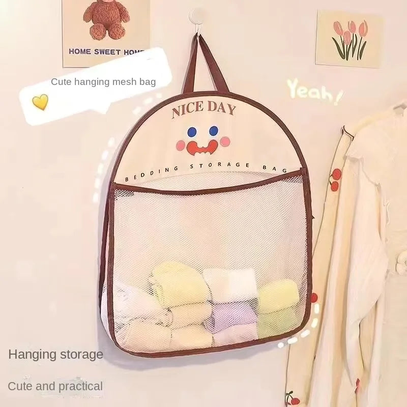 Socks Bra Storage Bag Large Capacity Breathable Mesh Bags Wall Hanging Behind The Door Bedroom Underwear Organizer Mesh Pocket