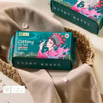50sheets Disposable Face Towel For Washing Soft Cotton Dry Wipes Facial Cloths Towelettes For Washing And Drying Facial Tissue