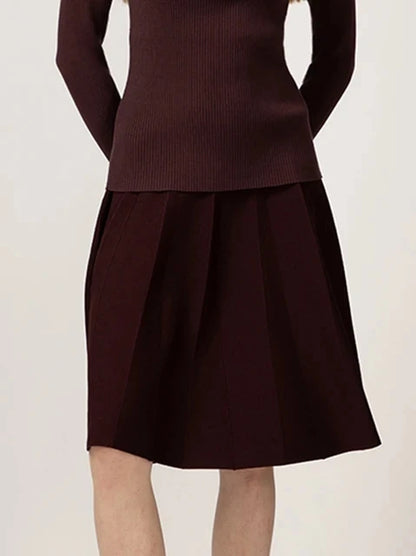 Elegant Woman Clothing Skirts Loose Knitting Luxury Skirt Women Autumn Knitted Female Black Knit Clothes Autumn Outfits Spring