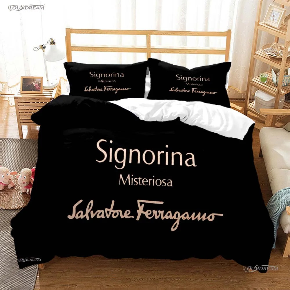 Fshion Luxury Brand Casal All Season Duvet Cover Comforter Bedding Set Soft Quilt Cover and Pillowcases Single/Double/Queen/King