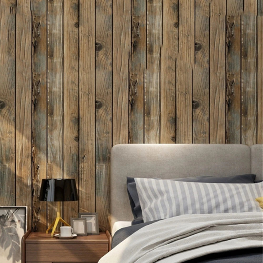 Living Room Refrigerator Furniture Decor Self-adhesive for Restaurant Wood Grain Wallpaper Wall Decor Wall Covering Wallpapers