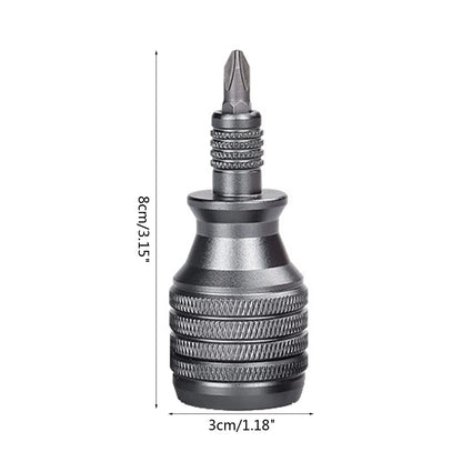 7-in-1 Industrial Mini Screwdriver Set - Aluminum Alloy Handle with High Hardness Phillips/Slotted Bits Multi-Function EDC Tool