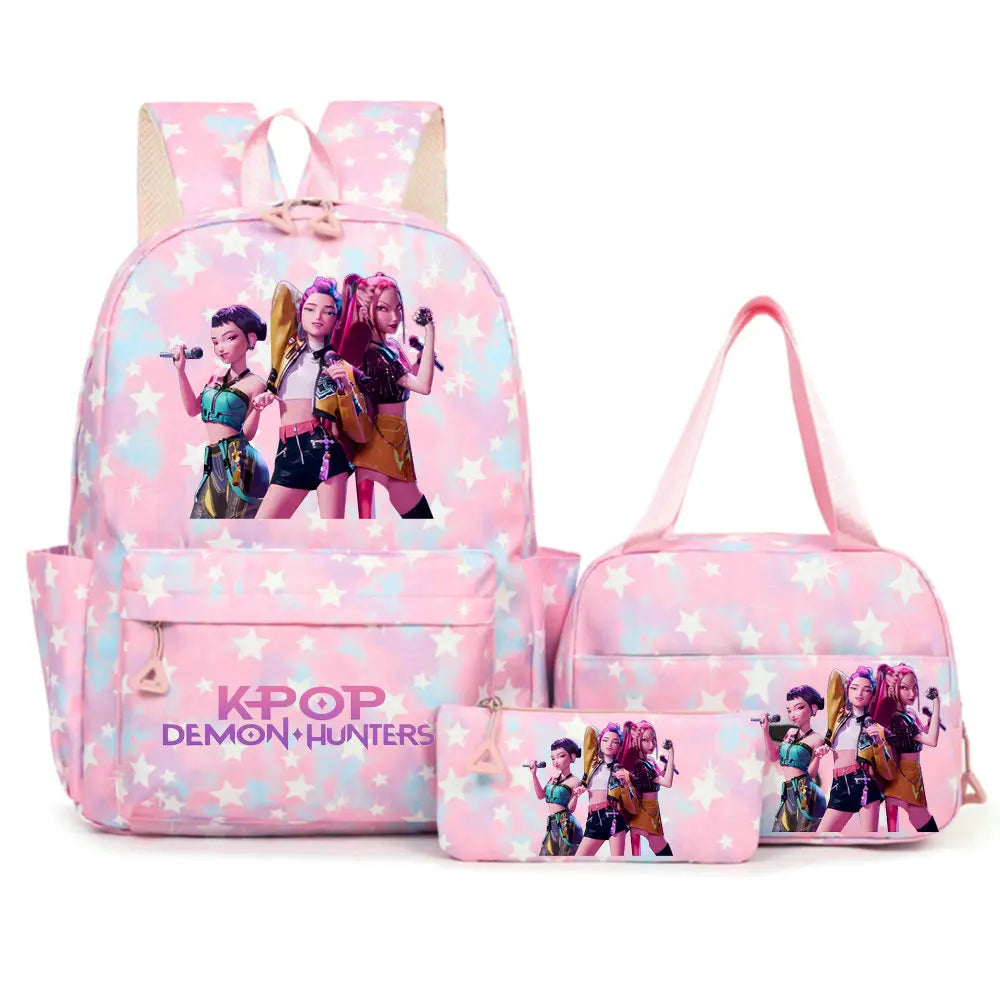 KPop Demon Hunters Backpacks Campus Student School Bags for Teen Men Women Tote Bag Clutch Pocket Nylon Backpacks Travel