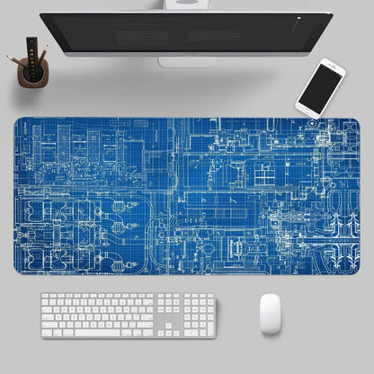 Mouse Pad Gaming Accessory Mechanical Drawings Home Large HD Mousepad XXL MousePads Natural Rubber Carpet Non-Slip Table Mat