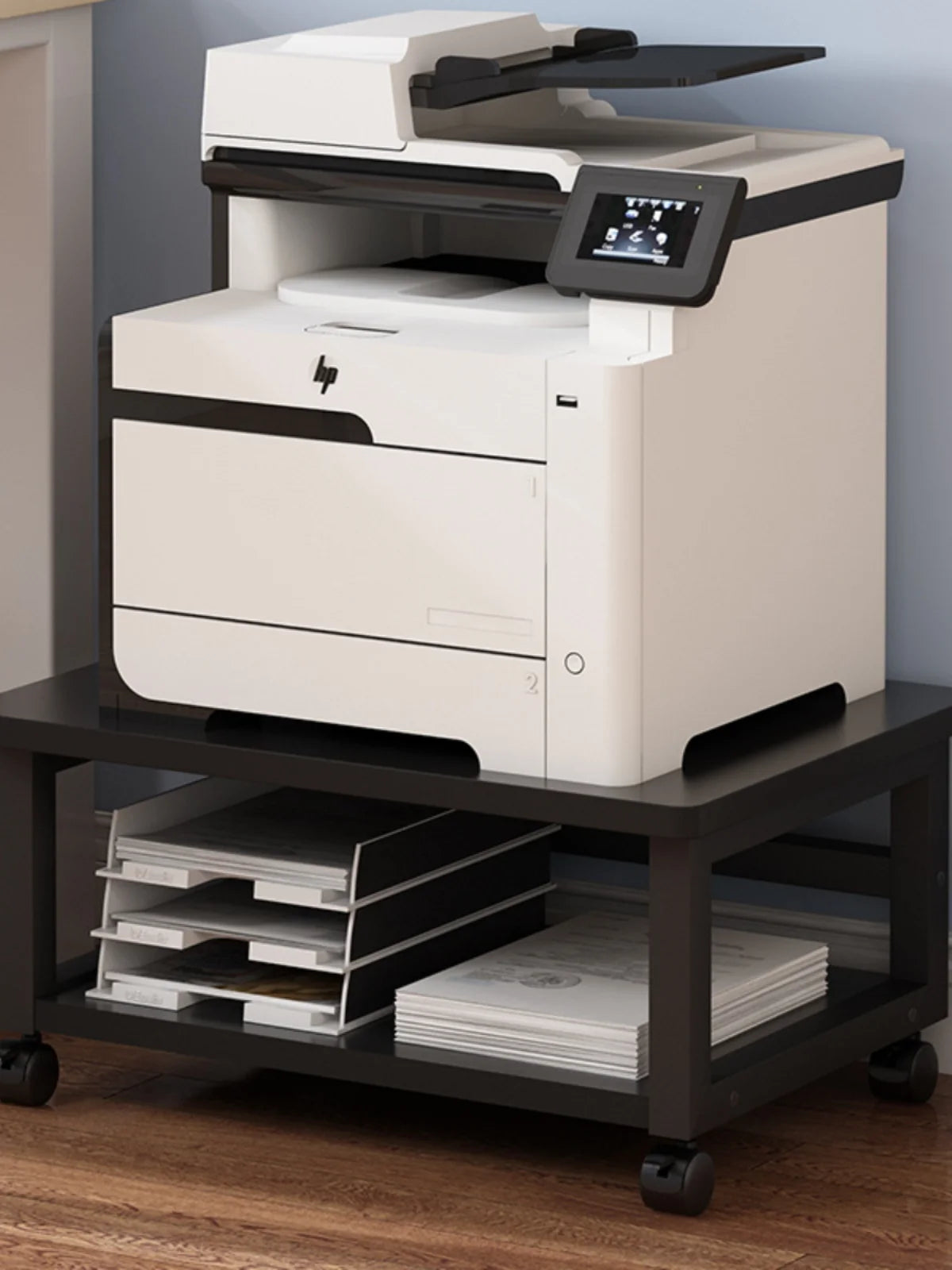 Low Profile Floor Mounted Office Desktop under Desk Printer Copier Storage Ra Home Use Mobile Organization elf