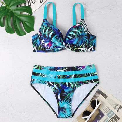 Sexy Push Up Bikini Set 2026 Women Printed Swimsuit Mid Waist Swimwear Female Bathers Swimming Bathing Swim Suit Beachwear
