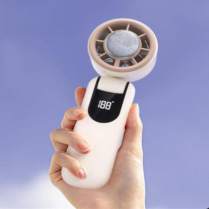 Portable Handheld Fan Low Noise 3-Speed Folding Fan Adjustable Wireless Rechargeable Fan Digital Display Fan for Office Travel