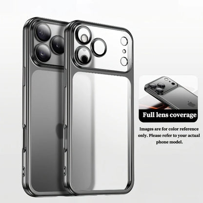 Luxury Plating Clear Phone Case For iPhone 17 14 15 13 16 Pro Max Hard Cases For iPhone17 Pro Max 16Pro Shockproof Matt Cover