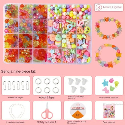 Arts Crafts DIY Handmade Beaded Kit Jewelry Set Handmade Kit for Make Bracelets Beads Creative DIY Beads for Children Girl