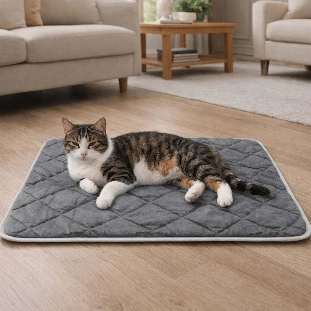 Pet Bed Mat Anti-Slip Self-Heating Dog Pad Thermal Folding Pet Sleeping Blankets Cozy Soft Dog Crate Pad for Cats and Dogs