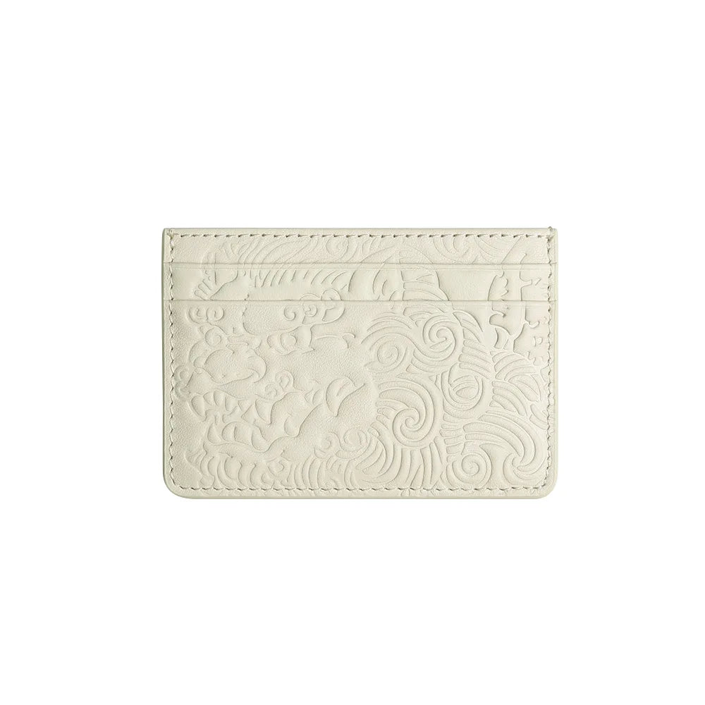 Ultra-Thin Genuine Leather Coin Purse Men's Wallet Simple Lion Embossed Design Women's Bus Card Holder Customizable Logo