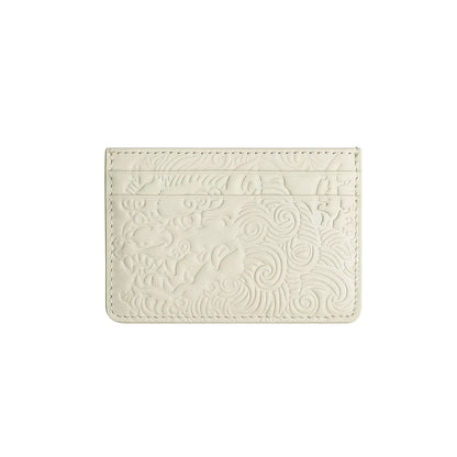Ultra-Thin Genuine Leather Coin Purse Men's Wallet Simple Lion Embossed Design Women's Bus Card Holder Customizable Logo