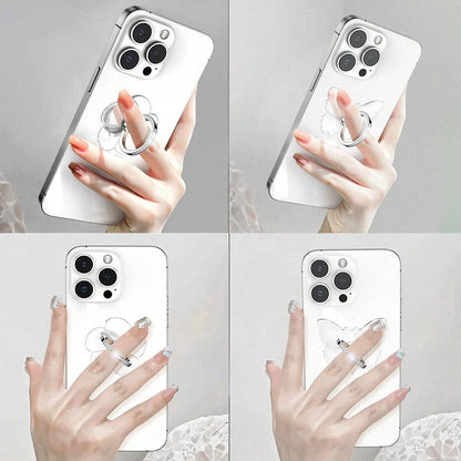 Crystal Diamond Transparent Phone Ring Holder 360° Rotatable Universal Finger Grip Stand Compatible with All Phones & Cases 1PC