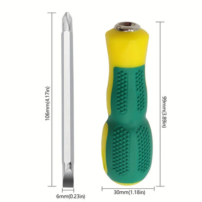 Double Use Screwdriver Removable Hand Tool Slotted Phillips Screw Driver Impact Double Head PH2 Dual Interchangeable
