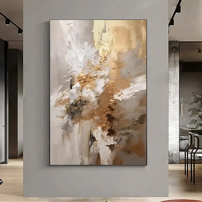 Abstract Texture Oil Painting On Canvas Minimalist Art Large Wall Art Gold Wall Decor Handmade Painting Living Room Decor Gif