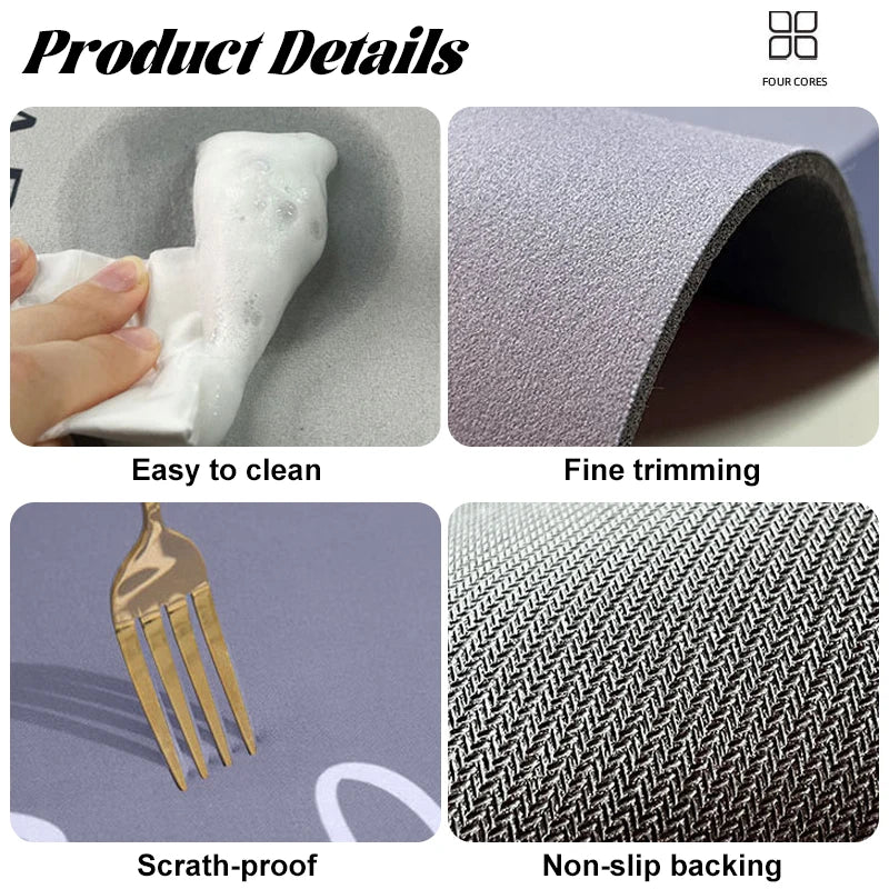 Super Absorbent Bathroom Floor Mat Thickened Bathroom Absorbent Quick-Drying Slip-Resistant Suitable Use Shower Areas Floor Mats
