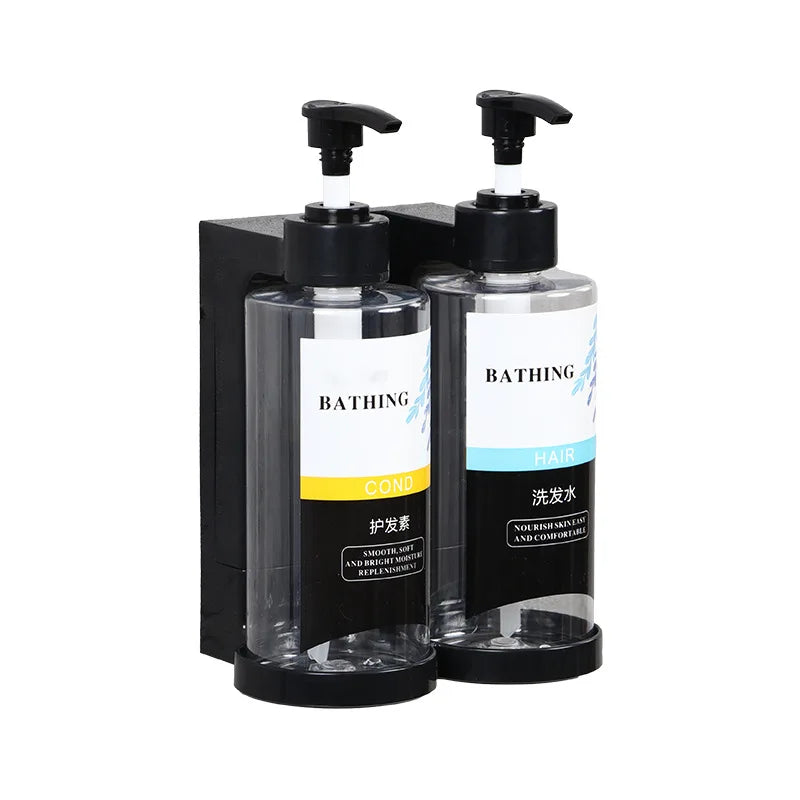 Soap Dispenser Set No Drill Wall Mounted 3 Chamber Shampoo Shower Gel Liquid Soap Dispenser for Bathroom Hotel Commercial Use